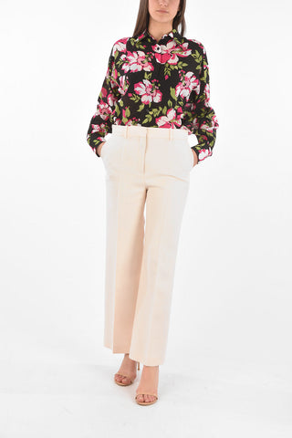 4 Pocket Wool and Silk Straight Fit Pants