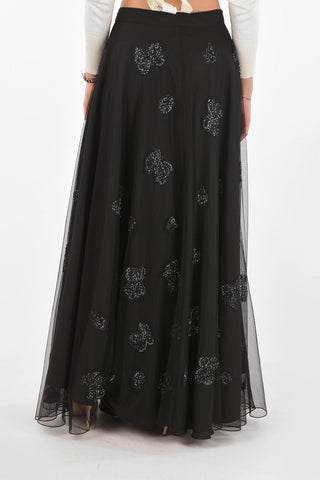 BLUGIRL Embroidered Tulle Long Skirt