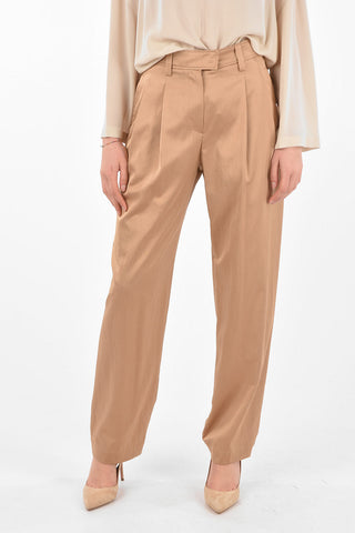 Pantaloni 4 Tasche in Satin a 2 Pinces