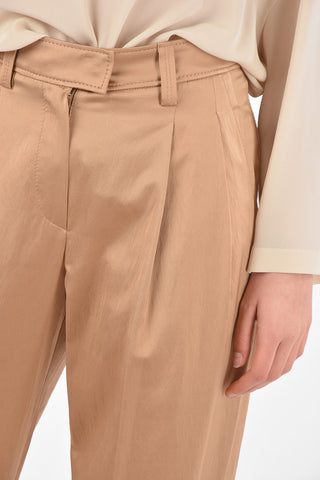 Pantaloni 4 Tasche in Satin a 2 Pinces