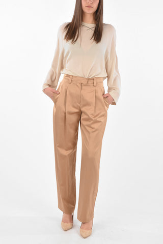 Pantaloni 4 Tasche in Satin a 2 Pinces