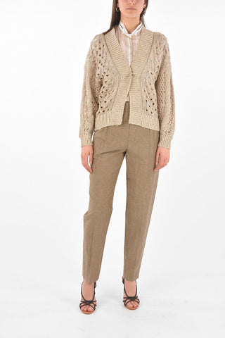 Sequined Canvas Blend Cardigan