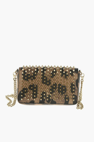 Studded ZOOMPOUCH Animal Printed Leather Shoulder Bag