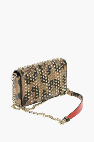 Studded ZOOMPOUCH Animal Printed Leather Shoulder Bag