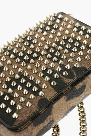 Studded ZOOMPOUCH Animal Printed Leather Shoulder Bag