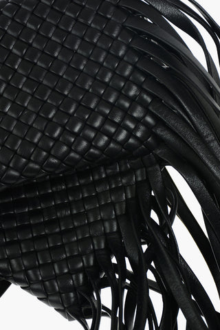 Fringed CRISSCROSS Woven Leather Hand Bag