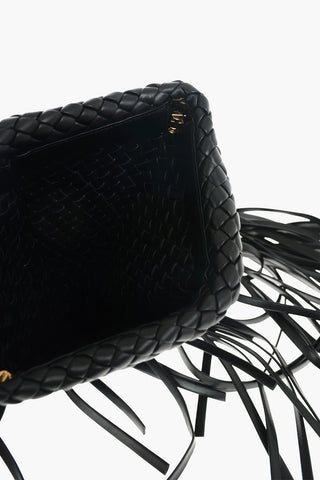 Fringed CRISSCROSS Woven Leather Hand Bag