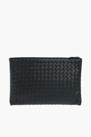 Pouch WEAVE in Pelle Intrecciata con Zip