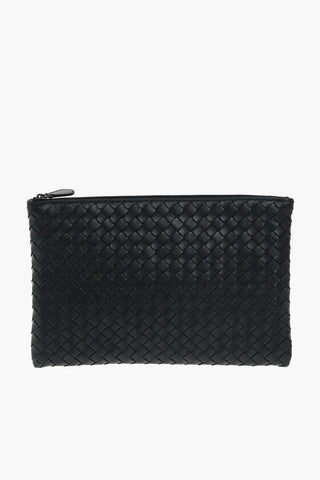 Pouch WEAVE in Pelle Intrecciata con Zip