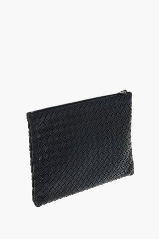 Pouch WEAVE in Pelle Intrecciata con Zip