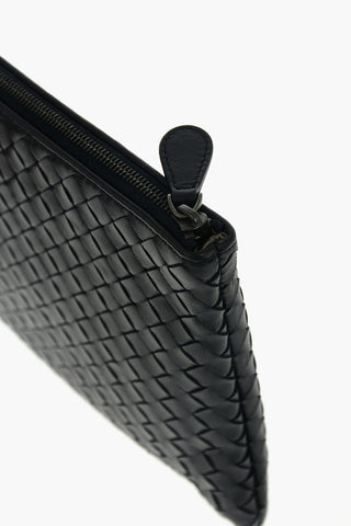 Pouch WEAVE in Pelle Intrecciata con Zip
