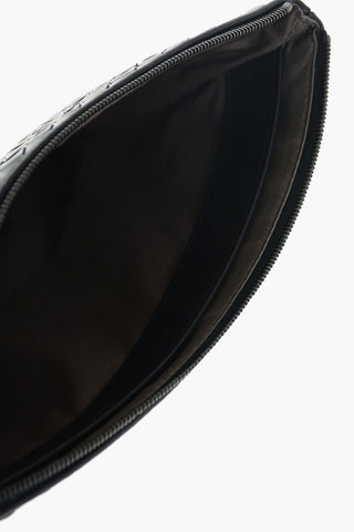 Pouch WEAVE in Pelle Intrecciata con Zip