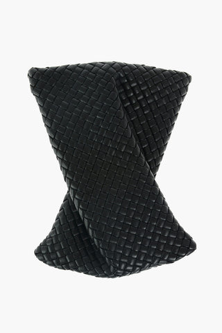 Woven Leather CRISSCROSS Clutch