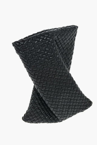 Woven Leather CRISSCROSS Clutch