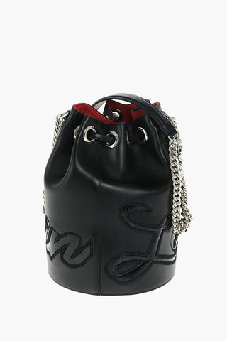 Borsa a Secchiello in Pelle MARIE JANE con Logo Ricamato