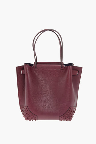 Borsa Tote in Pelle con Borchie e Doppio Manico