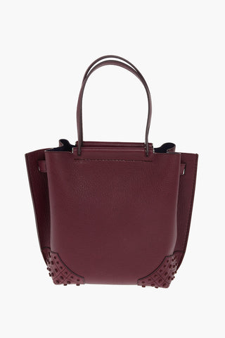Borsa Tote in Pelle con Borchie e Doppio Manico