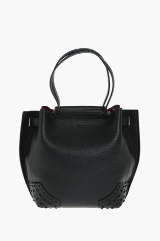 Borsa Tote in Pelle con Borchie e Doppio Manico