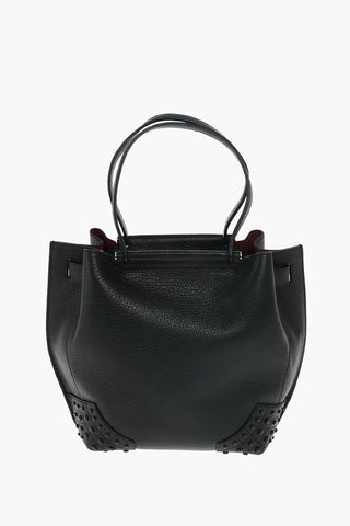 Borsa Tote in Pelle con Borchie e Doppio Manico