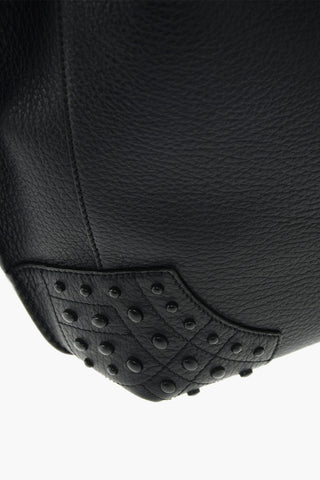 Borsa Tote in Pelle con Borchie e Doppio Manico