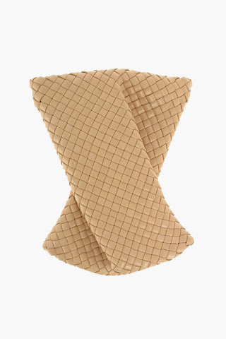 Woven Leather CRISSCROSS Clutch