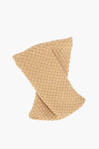 Woven Leather CRISSCROSS Clutch