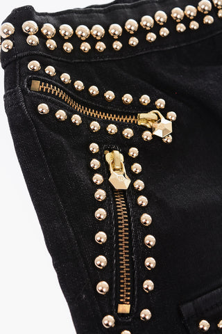 EST.1978 golden studded denim ELEONOR skirt
