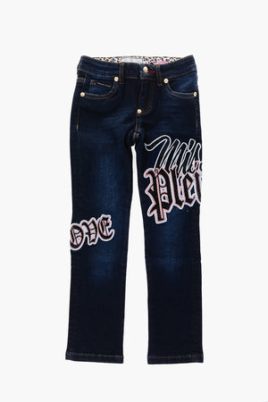 EST.1978 rhinestoned details ROSES ELEMENTS regular fit jeans