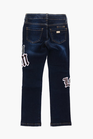 EST.1978 rhinestoned details ROSES ELEMENTS regular fit jeans
