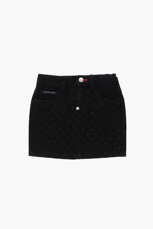 EST.1978 rhinestone embellished denim mini skirt