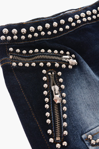 EST.1978 stretch denim ELEONOR skirt with studs
