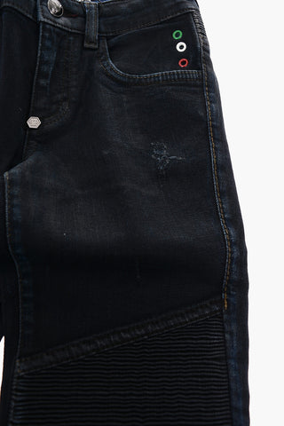 EST.1978 denim stretch LOM biker jeans