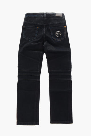 EST.1978 denim stretch LOM biker jeans