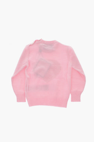 heart embroidered cashmere crew-neck sweater