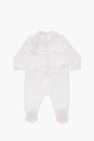 all over logo printed cotton BIBI romper suit