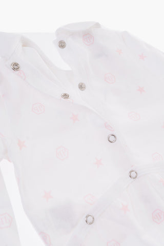all over logo printed cotton BIBI romper suit