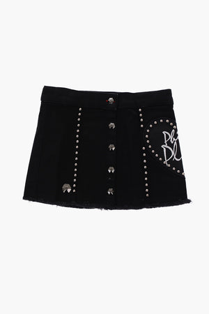 EST.1978 stretch denim FABIOLA skirt with studs