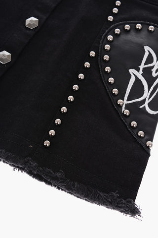 EST.1978 stretch denim FABIOLA skirt with studs