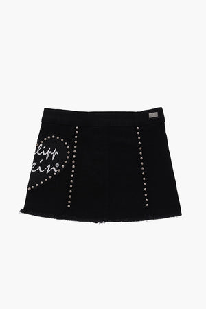 EST.1978 stretch denim FABIOLA skirt with studs