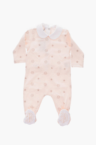 all over logo printed BIBI romper suit