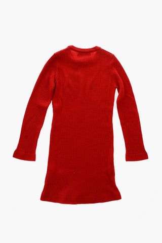 knitted ribbed dress with long sleeve