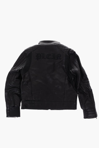 Giubbotto biker RELAX in pelle con chiusura zip
