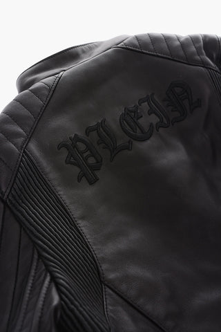 Giubbotto biker RELAX in pelle con chiusura zip