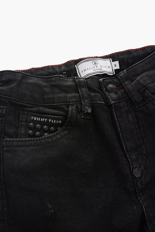 COUTURE EST.1978 coated cotton LITTLE HERO skinny fit jeans with studs