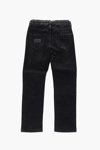 COUTURE EST.1978 coated cotton LITTLE HERO skinny fit jeans with studs