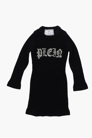 knitted ribbed CRYSTAL dress with long sleeve
