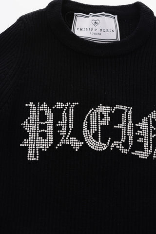 knitted ribbed CRYSTAL dress with long sleeve