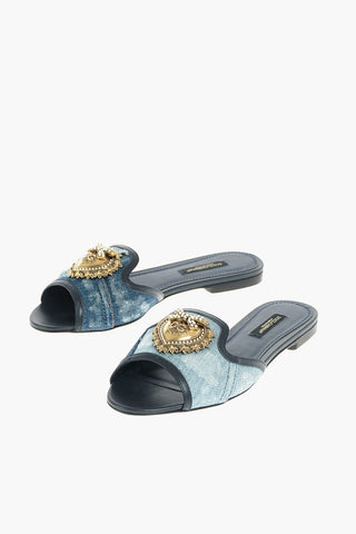 Slippers ABAYA Logate con Fantasia Patchwork in Denim