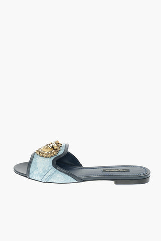 Slippers ABAYA Logate con Fantasia Patchwork in Denim