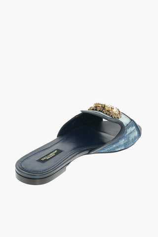 Slippers ABAYA Logate con Fantasia Patchwork in Denim